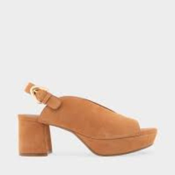 Aerosoles Cornelia Peep Toe Platform Sandal in Tan Suede - Size 10 - Picture 1 of 8